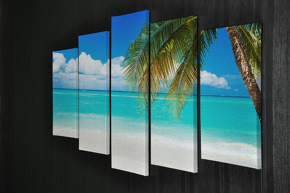 clear blue sea Beach 5 Split Panel Canvas - Canvas Art Rocks - 2