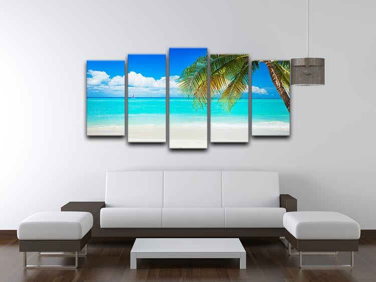 clear blue sea Beach 5 Split Panel Canvas - Canvas Art Rocks - 3