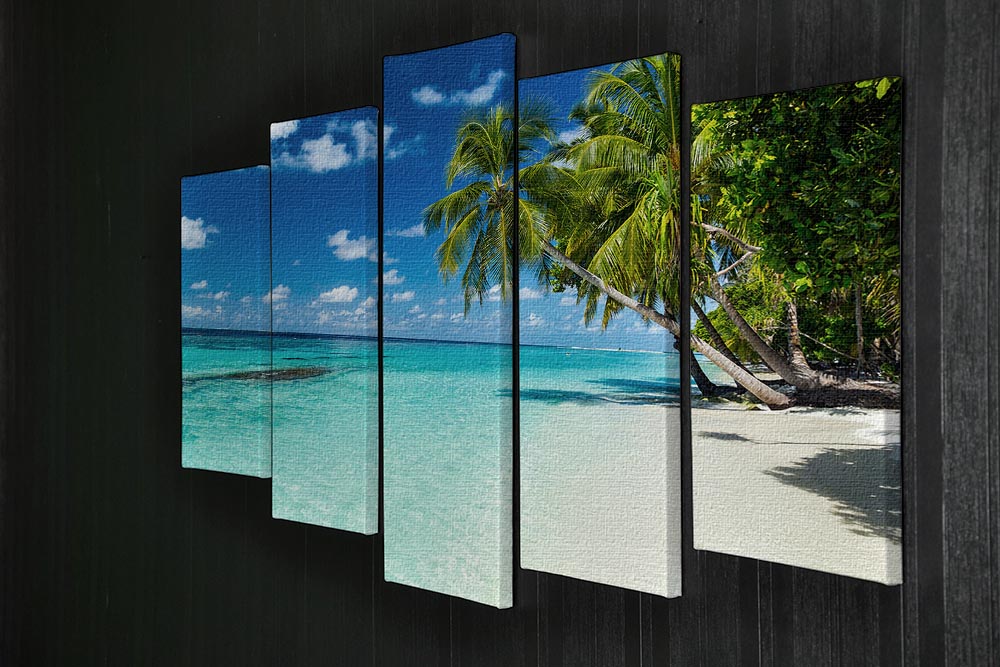 coco palms on paradise beach 5 Split Panel Canvas - Canvas Art Rocks - 2