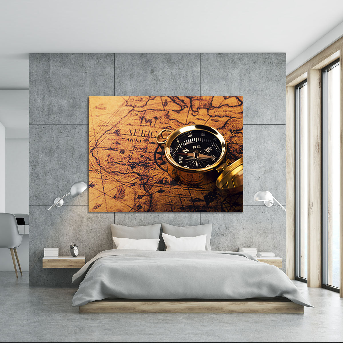 compass on vintage world map Canvas Print or Poster - Canvas Art Rocks - 5