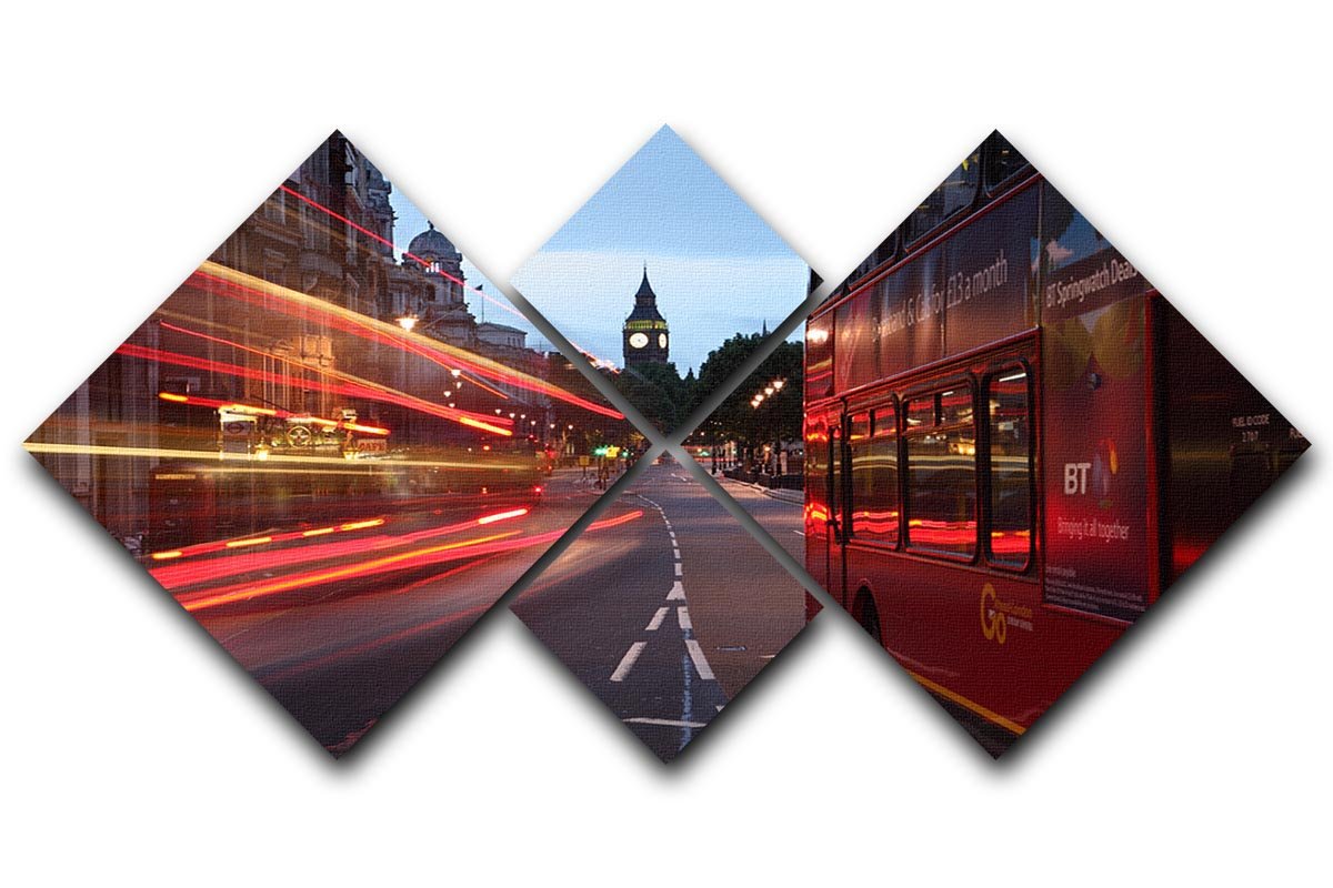 dawn breaking over the city of westminster 4 Square Multi Panel Canvas  - Canvas Art Rocks - 1