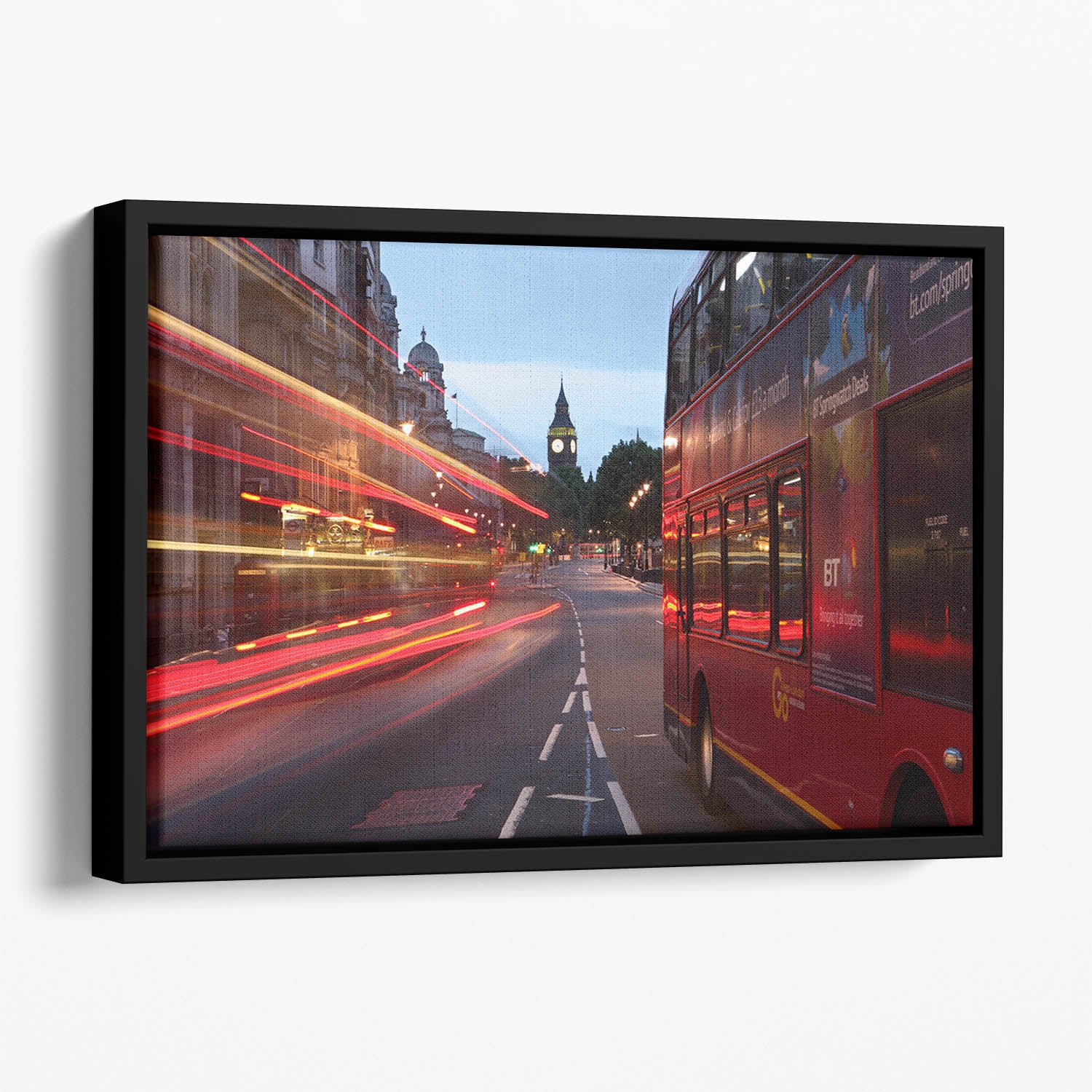 dawn breaking over the city of westminster Floating Framed Canvas