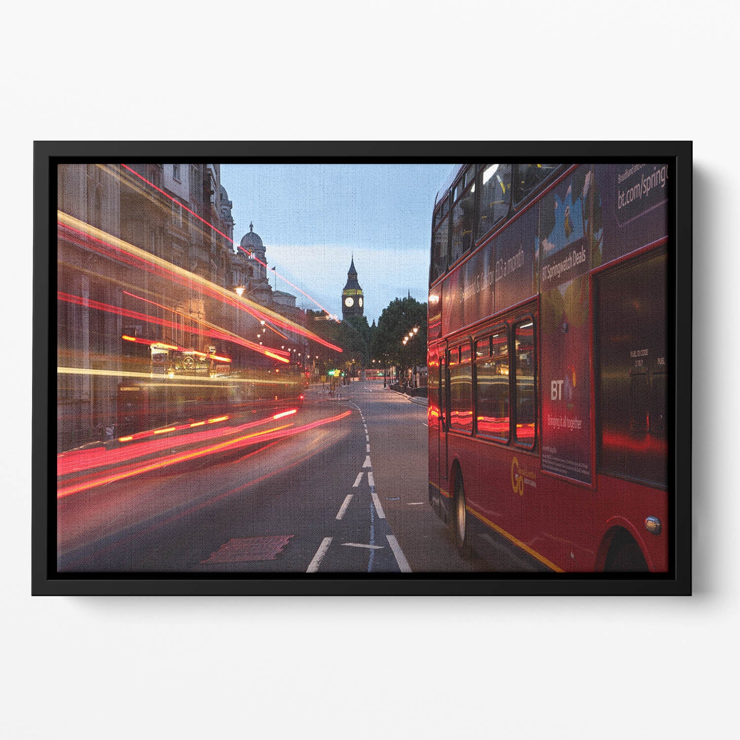 dawn breaking over the city of westminster Floating Framed Canvas