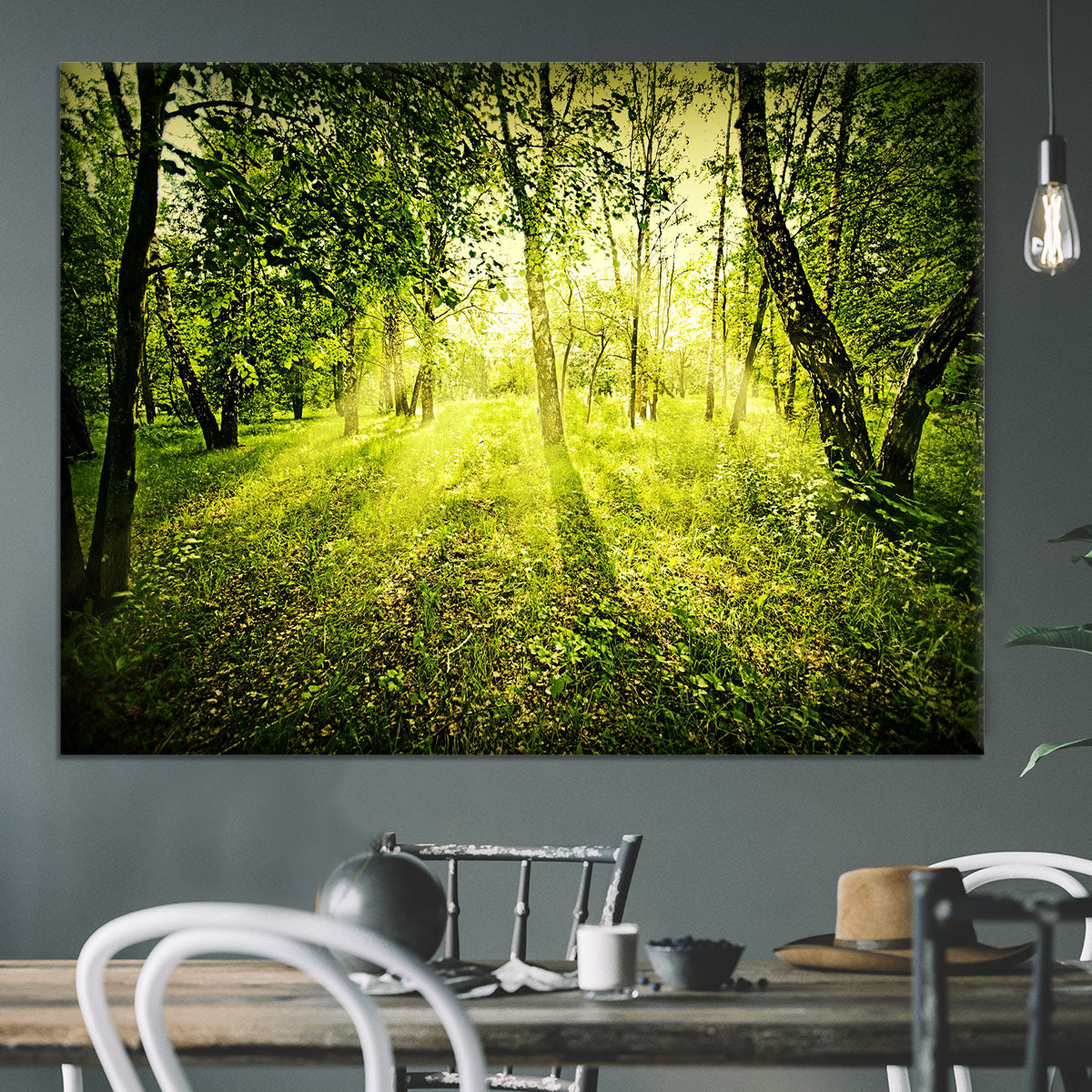 deep forest on summer morning Canvas Print or Poster - Canvas Art Rocks - 3