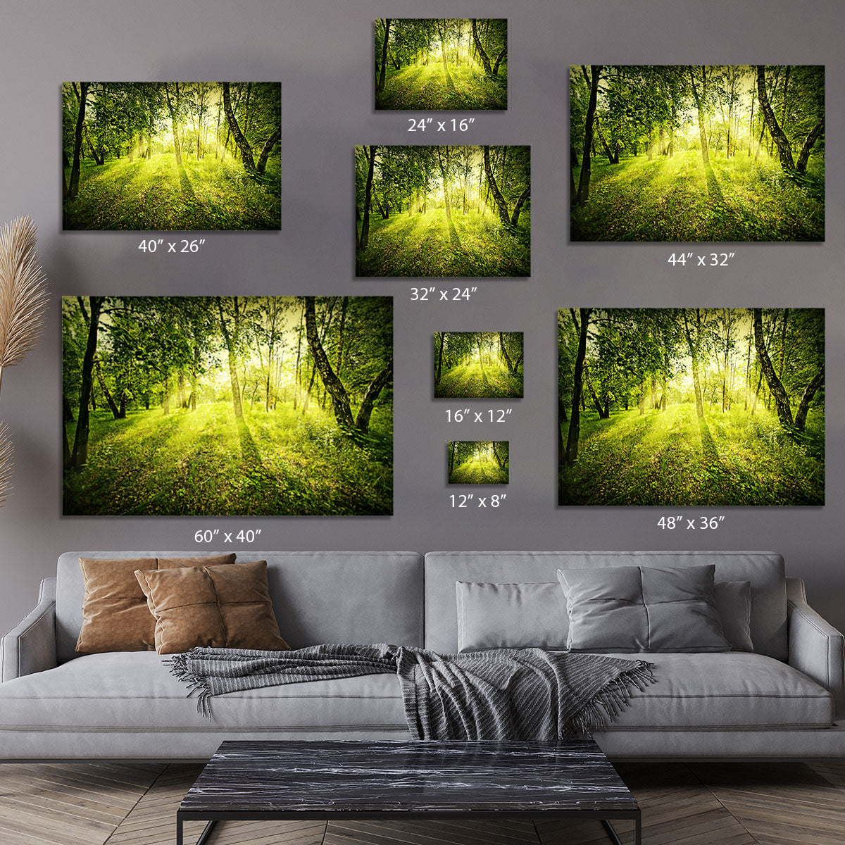 deep forest on summer morning Canvas Print or Poster - Canvas Art Rocks - 7
