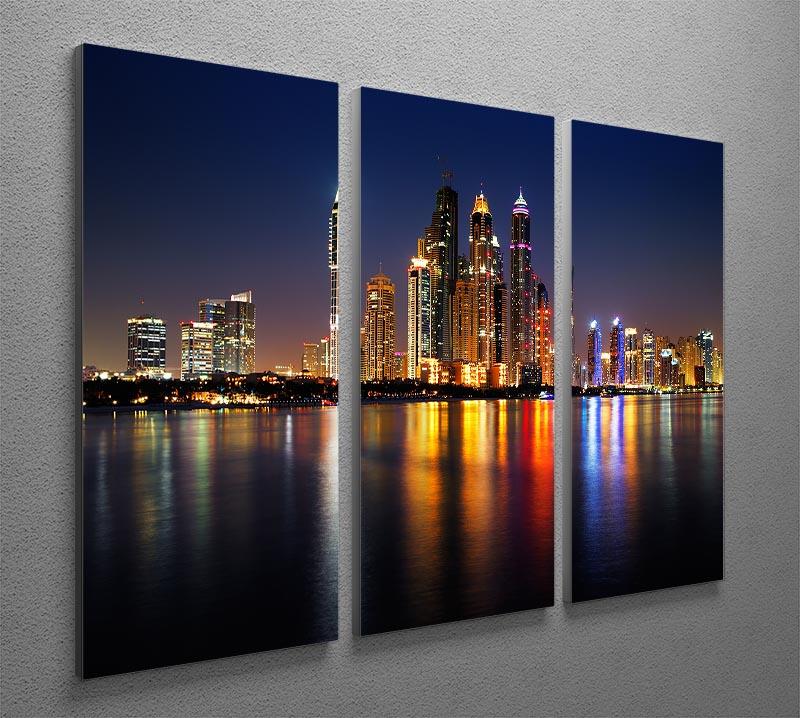 dusk Palm Jumeirah skyline view 3 Split Panel Canvas Print - Canvas Art Rocks - 2