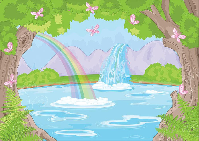 fairy landscape with Fabulous Waterfall Wall Mural Wallpaper