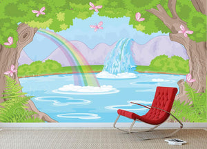 fairy landscape with Fabulous Waterfall Wall Mural Wallpaper - Canvas Art Rocks - 3