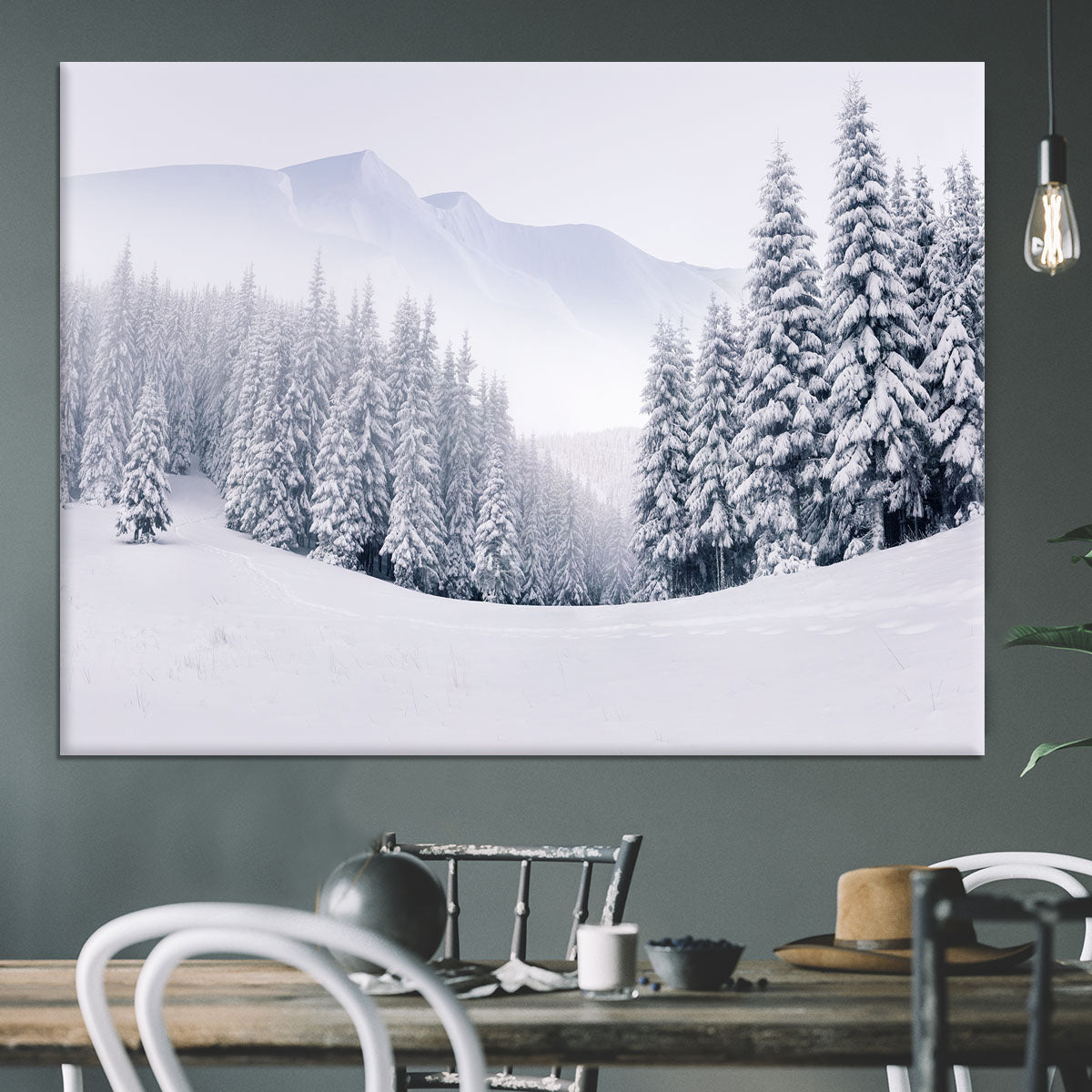 foggy winter landscape Canvas Print or Poster - Canvas Art Rocks - 3