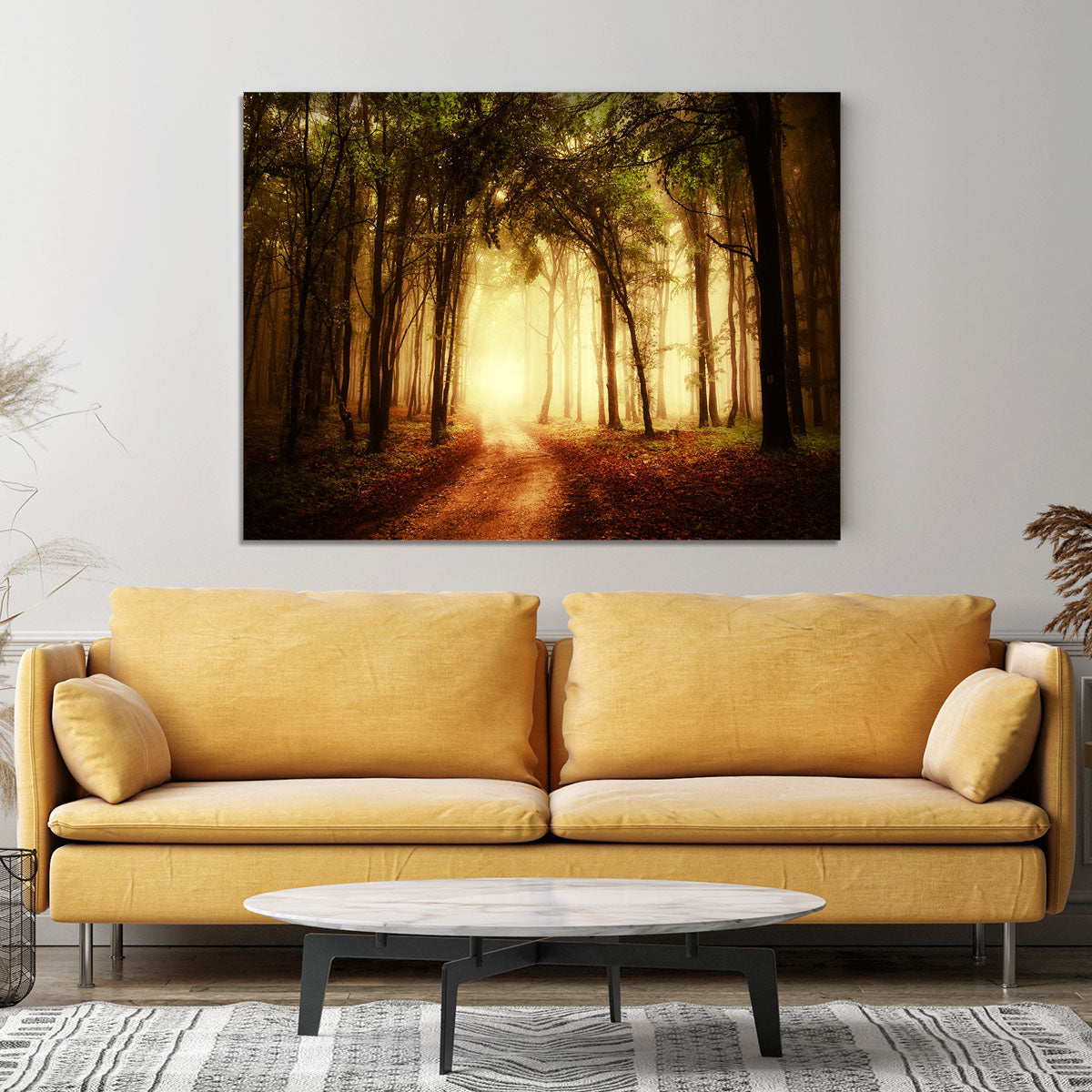 golden forest at autumn Canvas Print or Poster - Canvas Art Rocks - 4