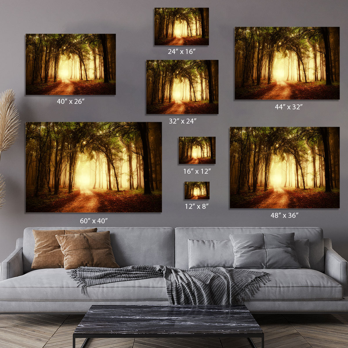 golden forest at autumn Canvas Print or Poster - Canvas Art Rocks - 7