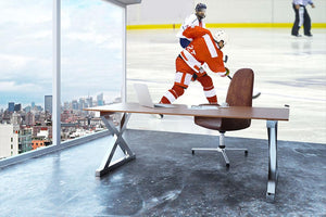 ice hockey player in red Wall Mural Wallpaper - Canvas Art Rocks - 3