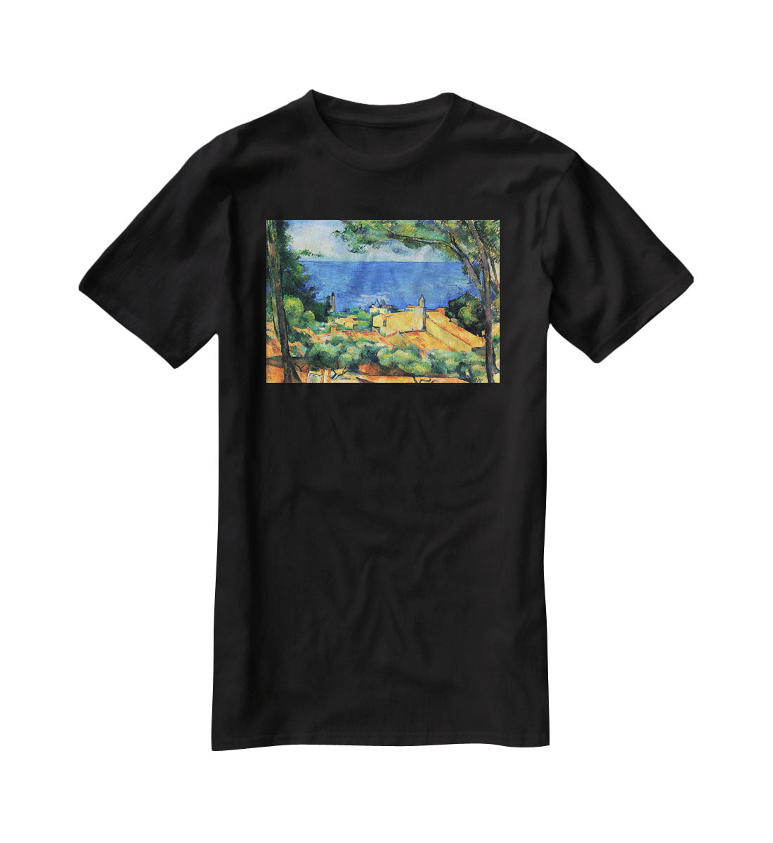 l'Estaque with Red Roofs by Cezanne T-Shirt - Canvas Art Rocks - 1