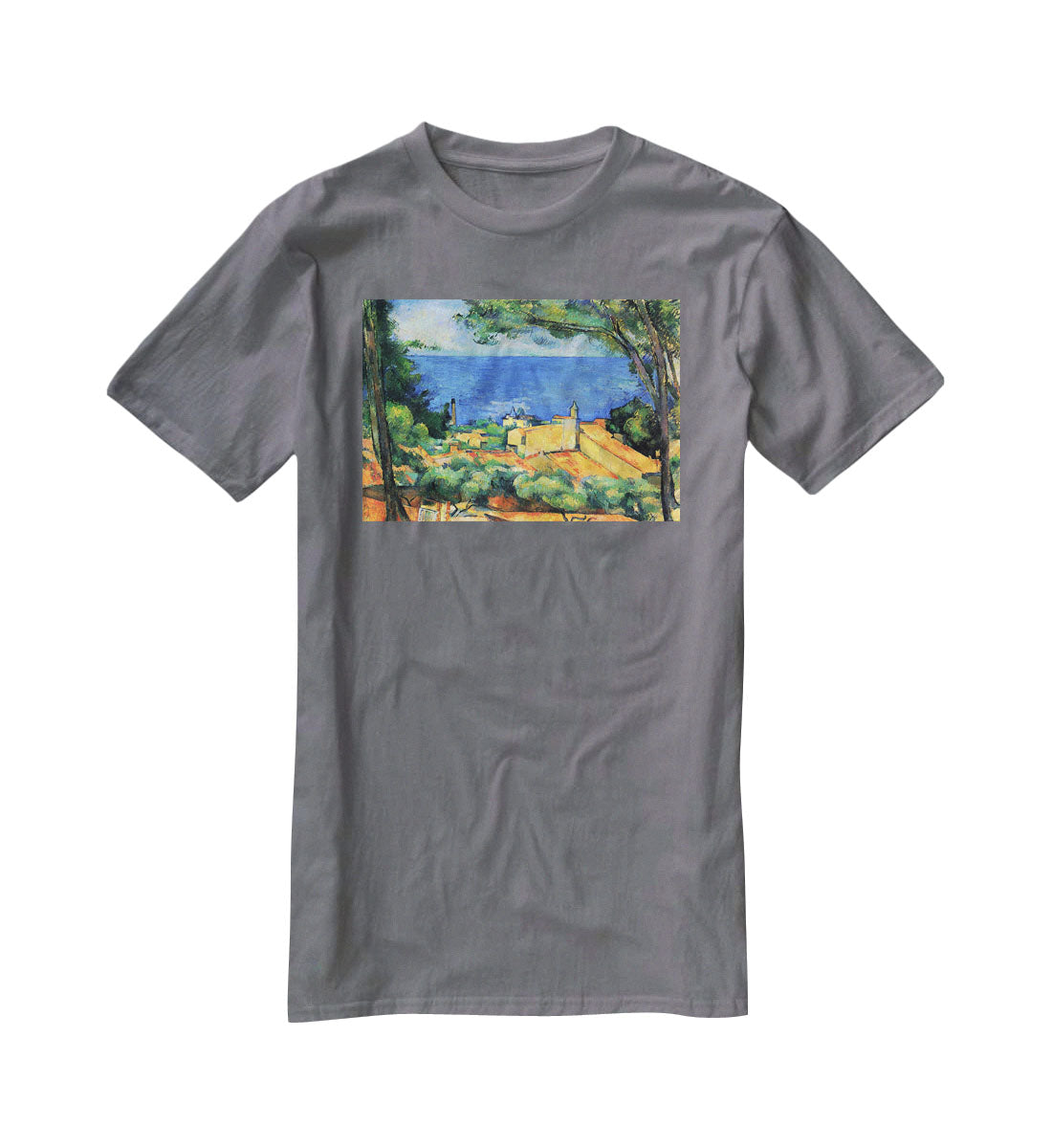 l'Estaque with Red Roofs by Cezanne T-Shirt - Canvas Art Rocks - 3