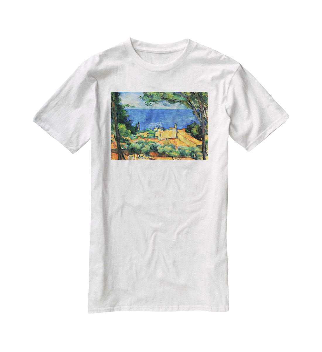 l'Estaque with Red Roofs by Cezanne T-Shirt - Canvas Art Rocks - 5