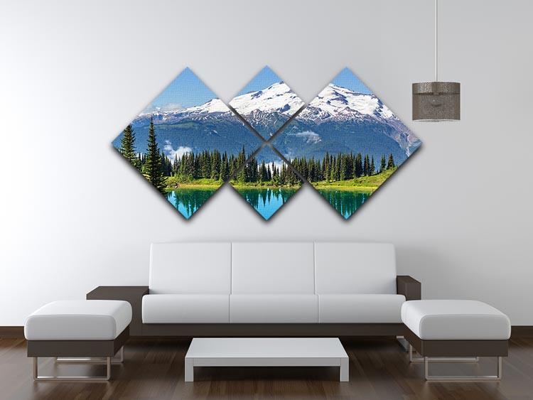 lake and Glacier Peak 4 Square Multi Panel Canvas  - Canvas Art Rocks - 3