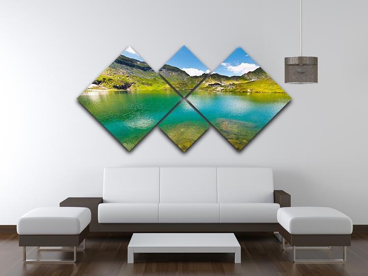 landscape from Balea Lake 4 Square Multi Panel Canvas  - Canvas Art Rocks - 3