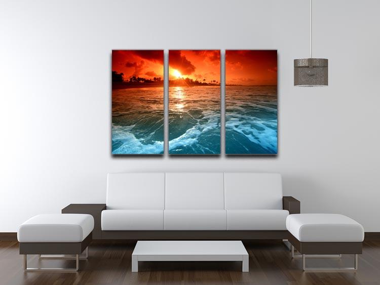 landscape ocean sunrice 3 Split Panel Canvas Print - Canvas Art Rocks - 3