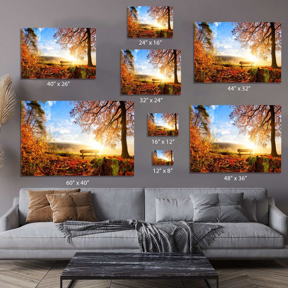 landscape with the sun warmly illumining Canvas Print or Poster - Canvas Art Rocks - 7