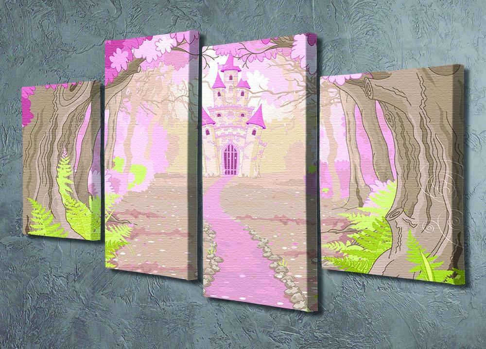 magic fairy tale princess castle 4 Split Panel Canvas - Canvas Art Rocks - 2