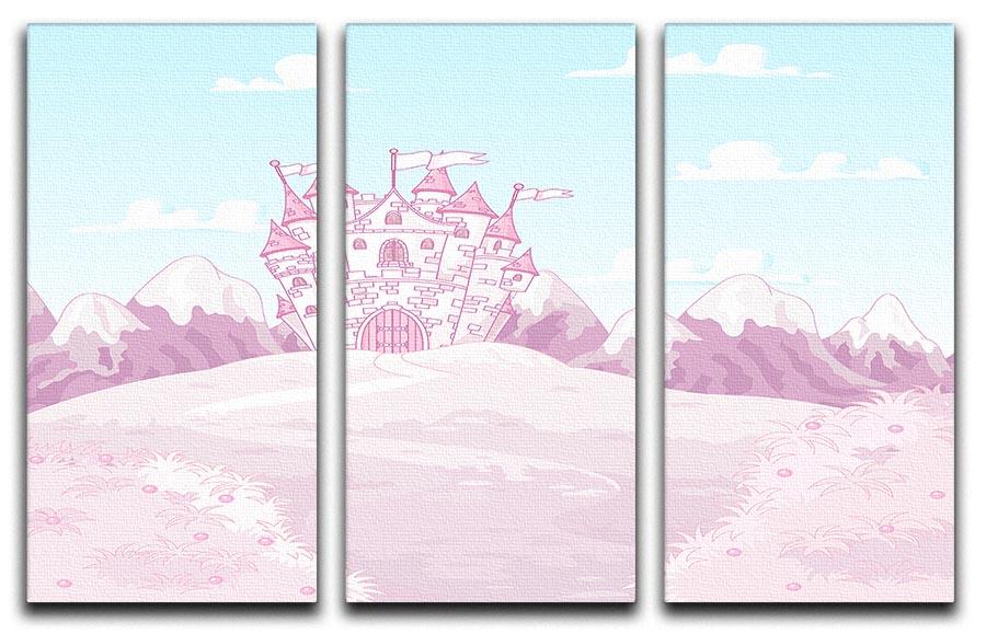 magic princess castle 3 Split Panel Canvas Print - Canvas Art Rocks - 1