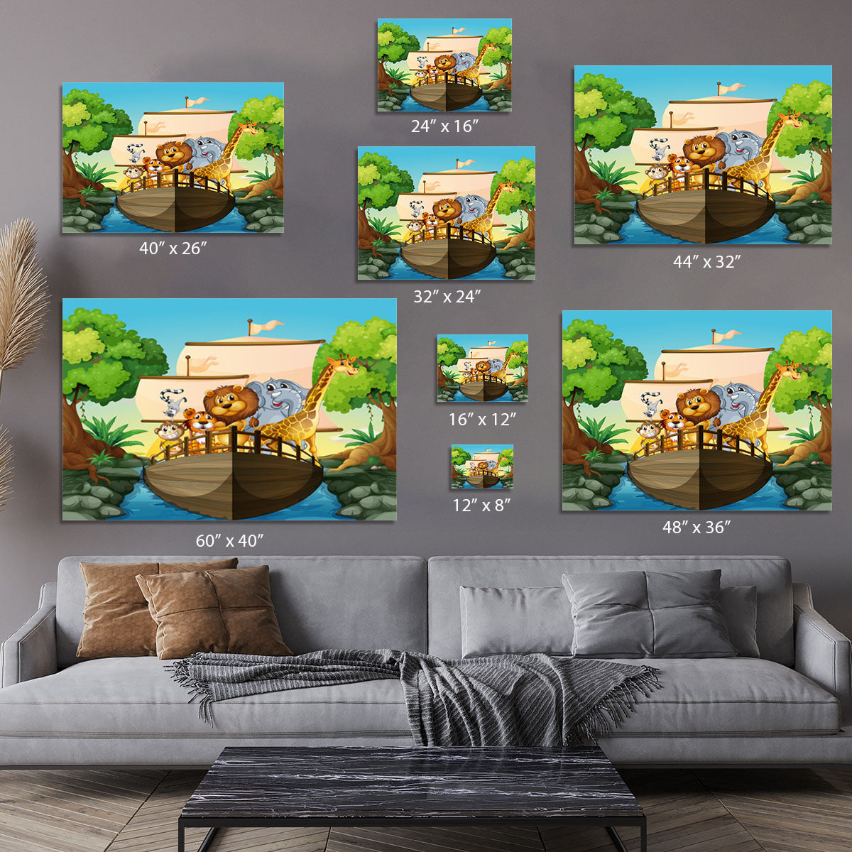 many animals on a boat Canvas Print or Poster - Canvas Art Rocks - 7