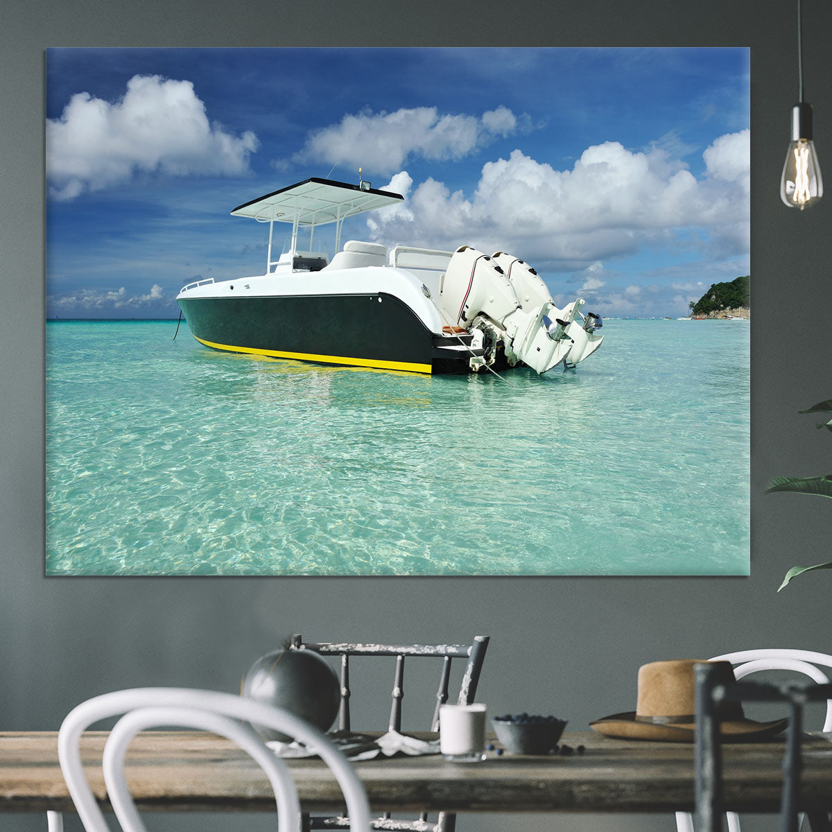 motor boat at Boracay island Canvas Print or Poster - Canvas Art Rocks - 3