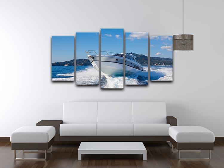 motor boat yachts Italy 5 Split Panel Canvas  - Canvas Art Rocks - 3