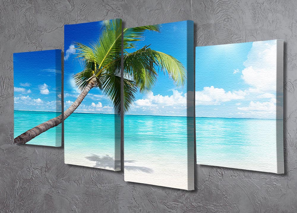 palm and beach 4 Split Panel Canvas - Canvas Art Rocks - 2