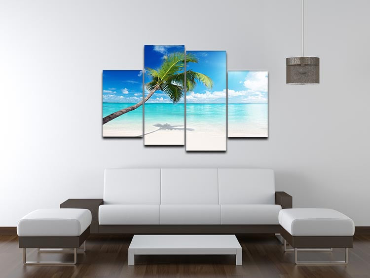 palm and beach 4 Split Panel Canvas - Canvas Art Rocks - 3