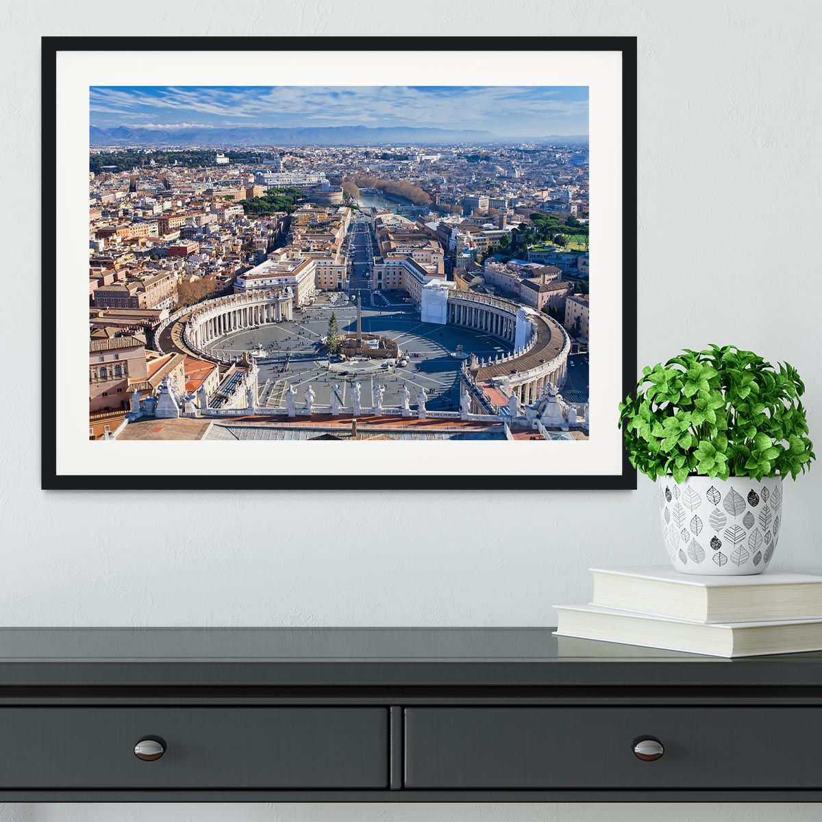 panorama of St.Peter Square Framed Print - Canvas Art Rocks - 1
