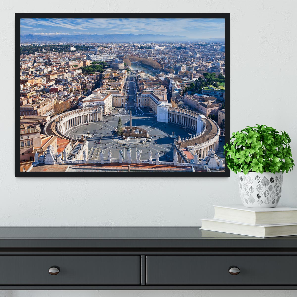 panorama of St.Peter Square Framed Print - Canvas Art Rocks - 2