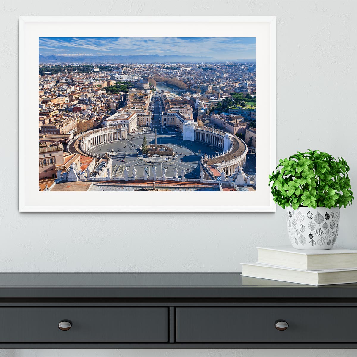 panorama of St.Peter Square Framed Print - Canvas Art Rocks - 5