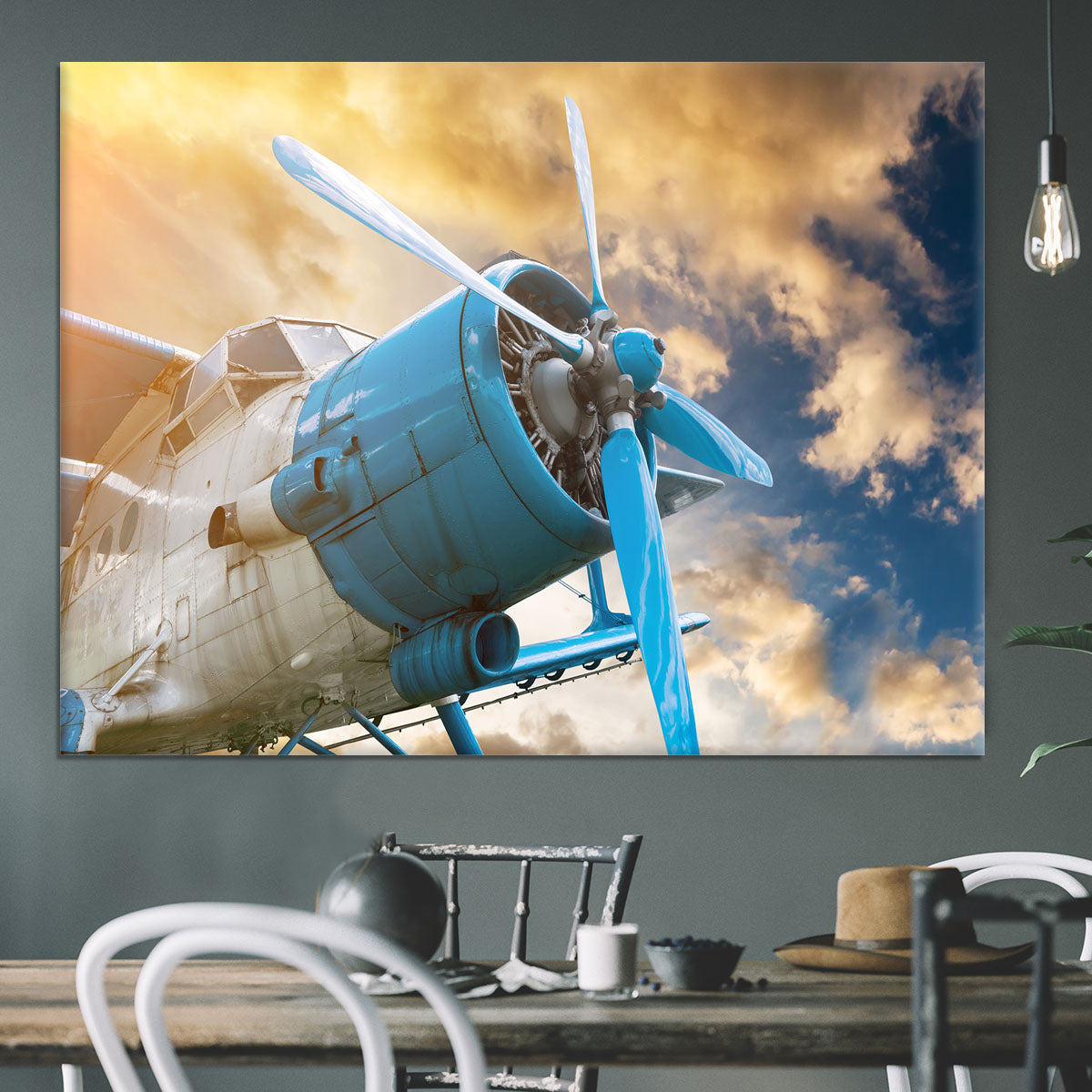 plane with propeller Canvas Print or Poster - Canvas Art Rocks - 3
