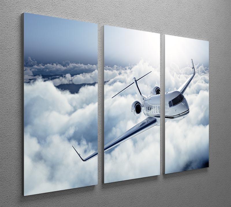 private jet flying over the earth 3 Split Panel Canvas Print - Canvas Art Rocks - 2