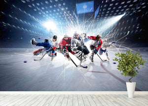 professional hockey players in action Wall Mural Wallpaper - Canvas Art Rocks - 4