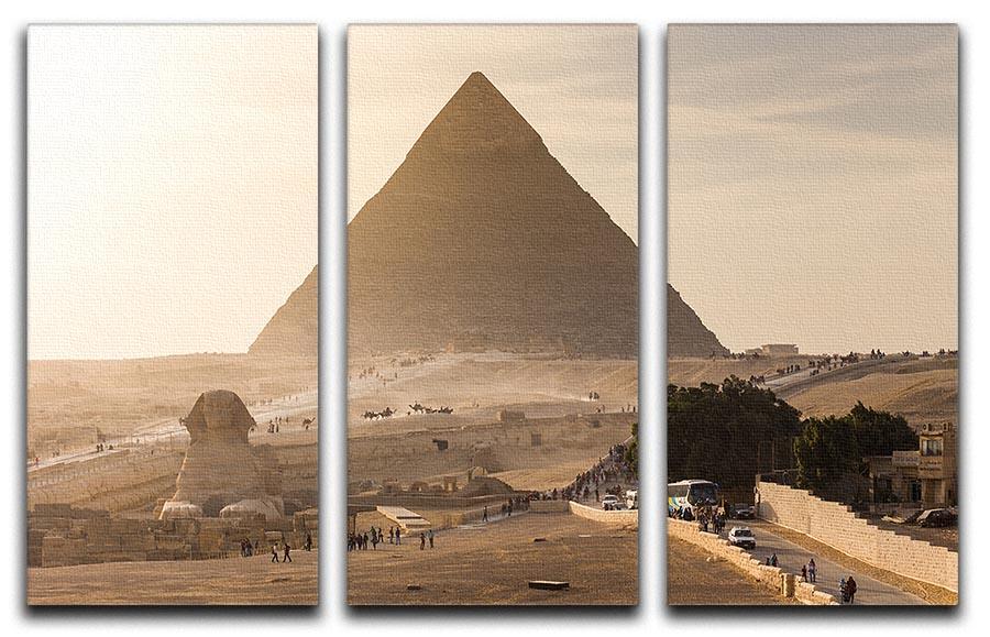 pyramid of Giza in Egypt 3 Split Panel Canvas Print - Canvas Art Rocks - 1
