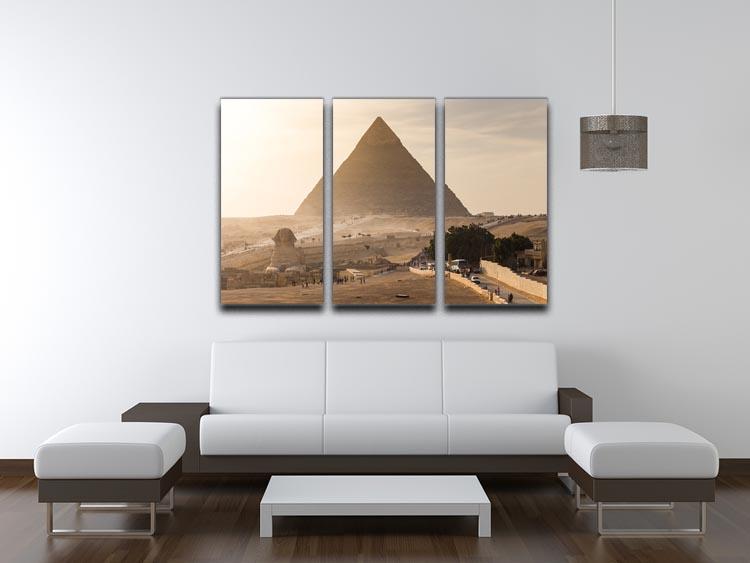 pyramid of Giza in Egypt 3 Split Panel Canvas Print - Canvas Art Rocks - 3