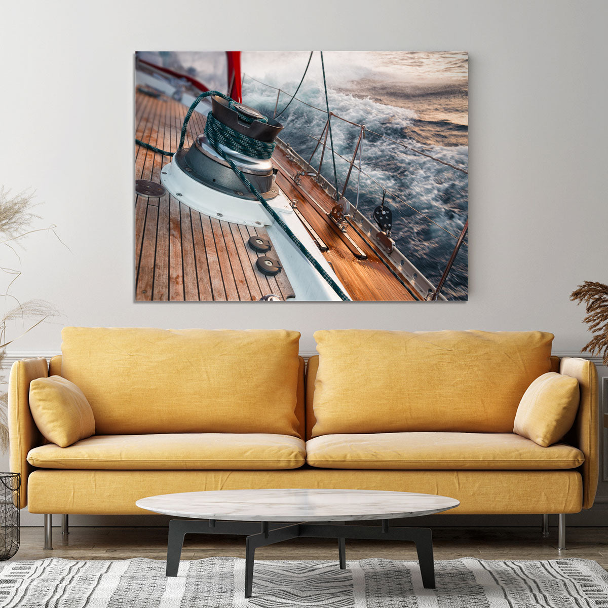 sail boat under the storm Canvas Print or Poster - Canvas Art Rocks - 4