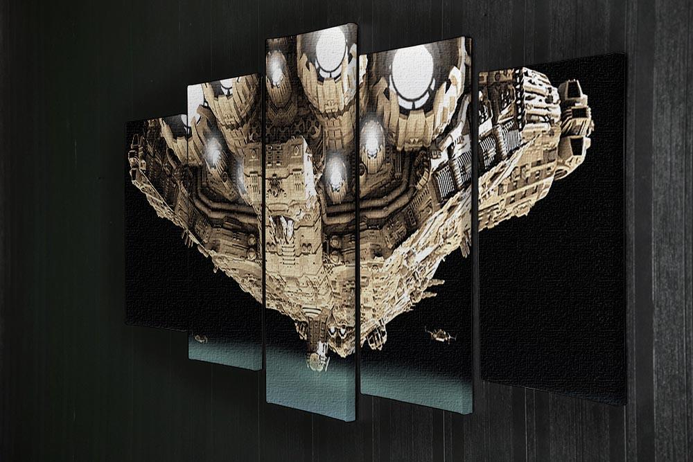 ships in low orbit over a planet 5 Split Panel Canvas - Canvas Art Rocks - 2