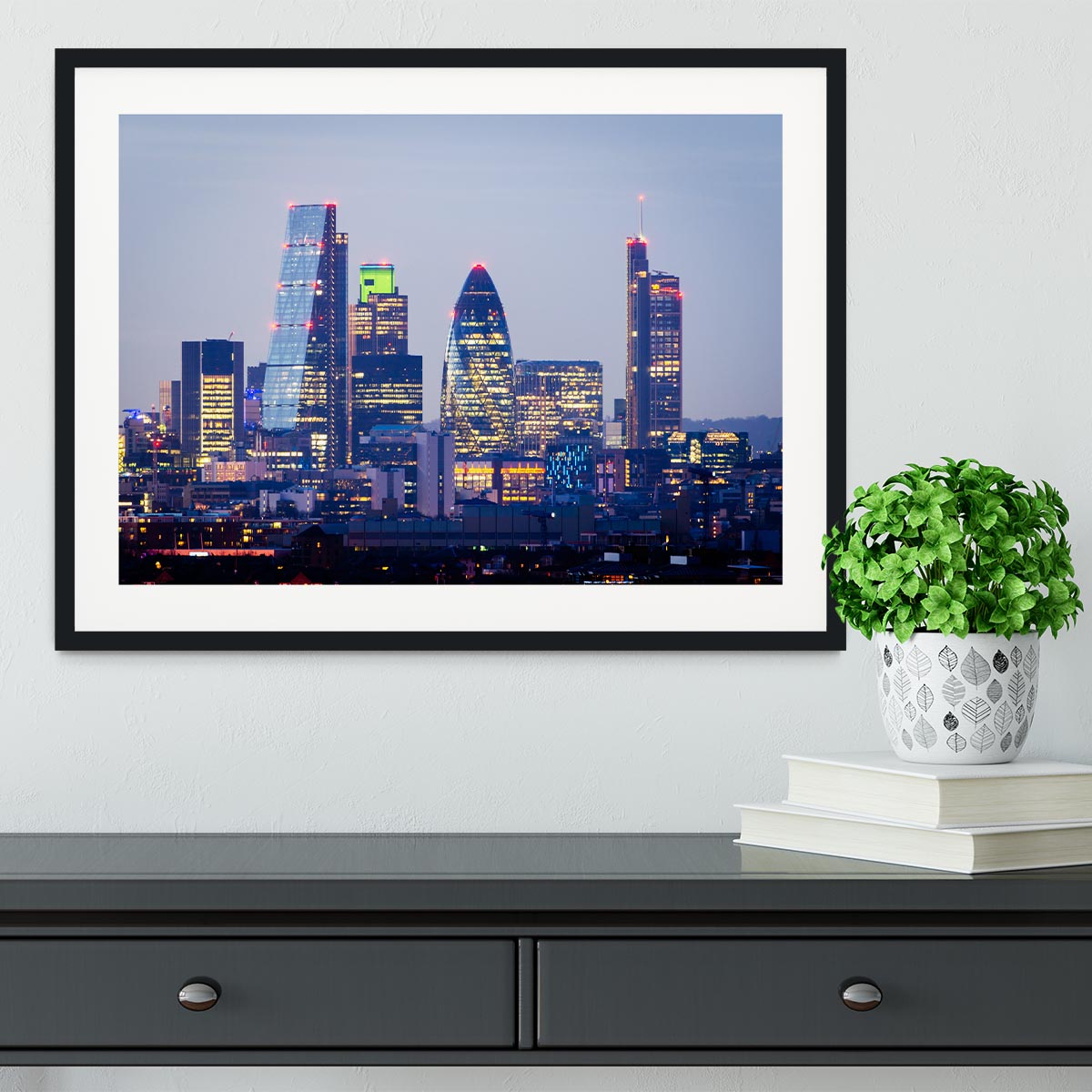 skyline from Greenwich Framed Print - Canvas Art Rocks - 1