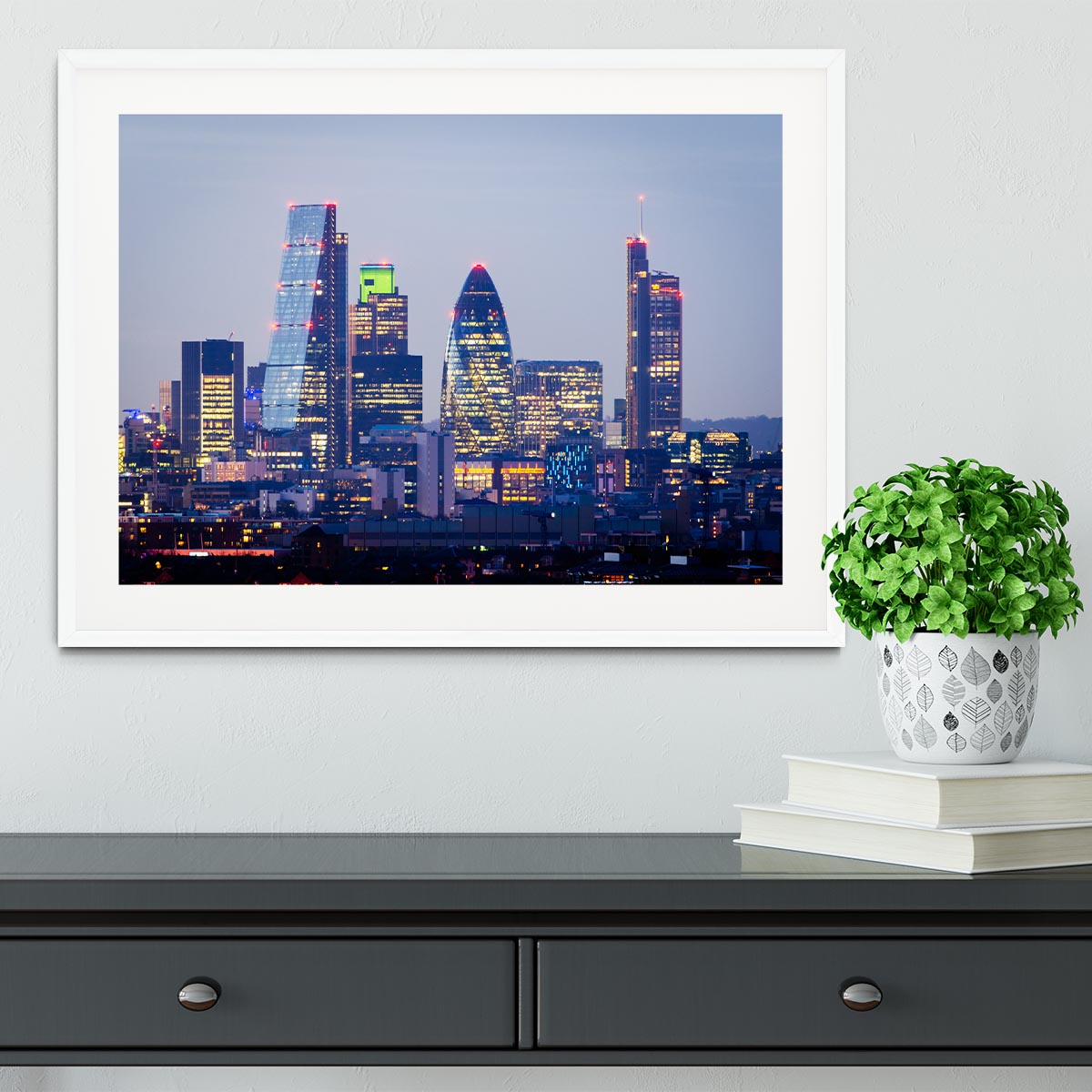 skyline from Greenwich Framed Print - Canvas Art Rocks - 5