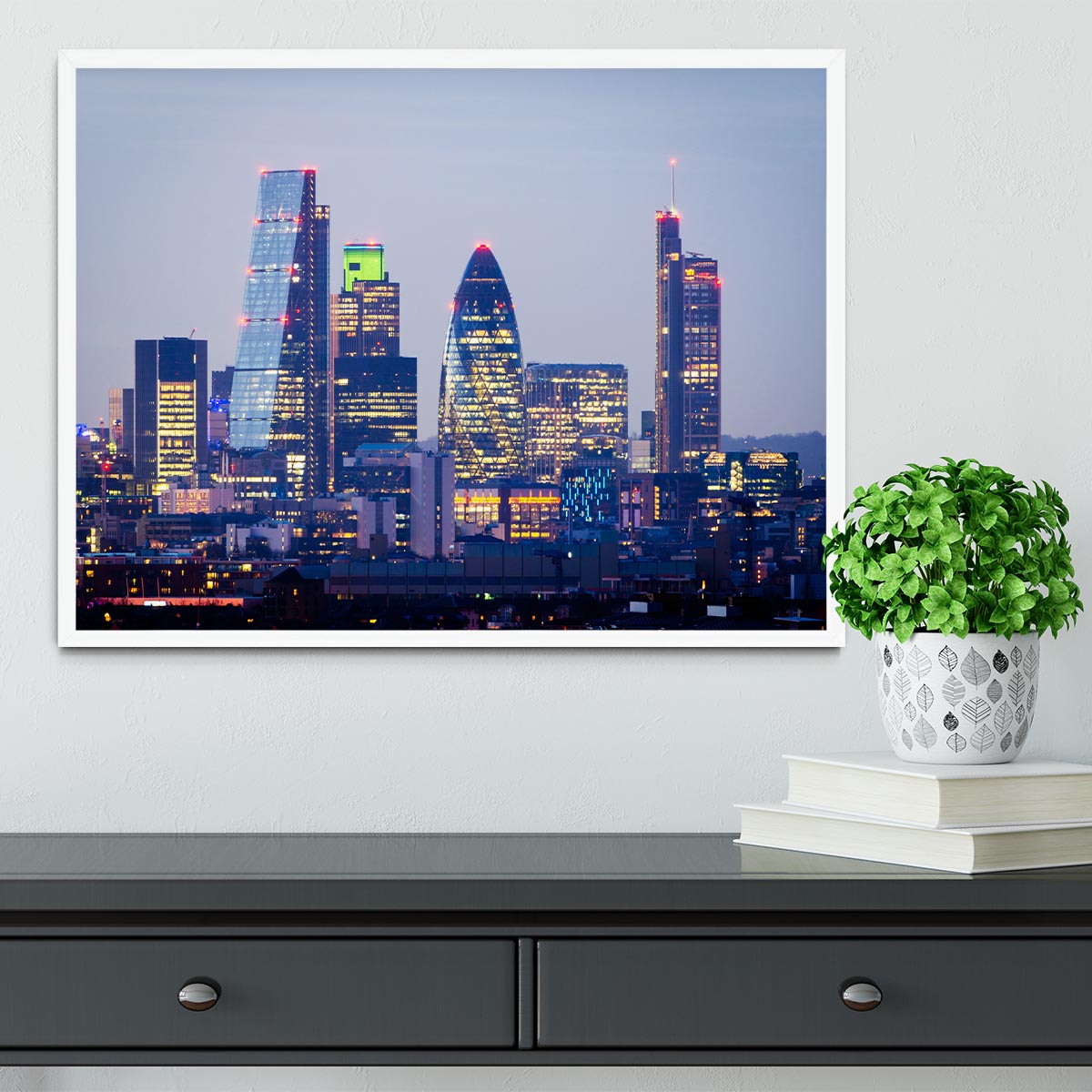 skyline from Greenwich Framed Print - Canvas Art Rocks -6