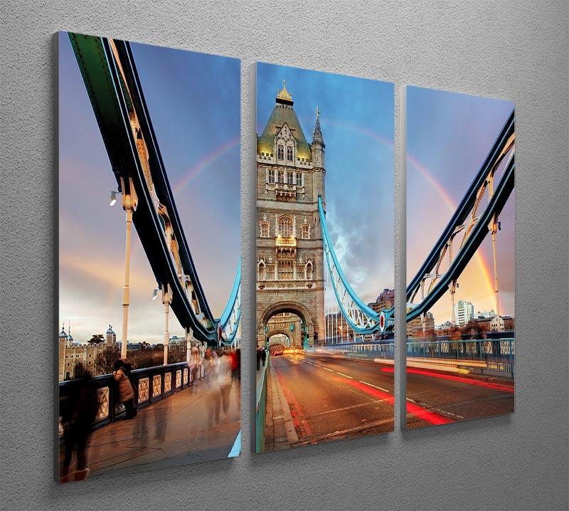 slow shutter speed Tower Bridge 3 Split Panel Canvas Print - Canvas Art Rocks - 2