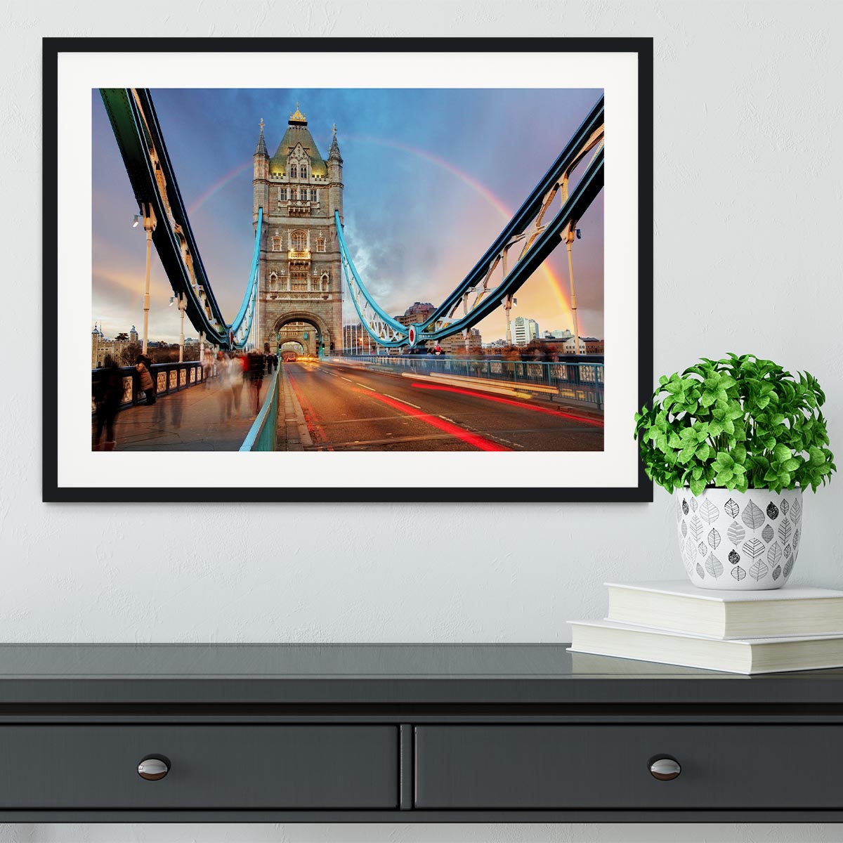 slow shutter speed Tower Bridge Framed Print - Canvas Art Rocks - 1
