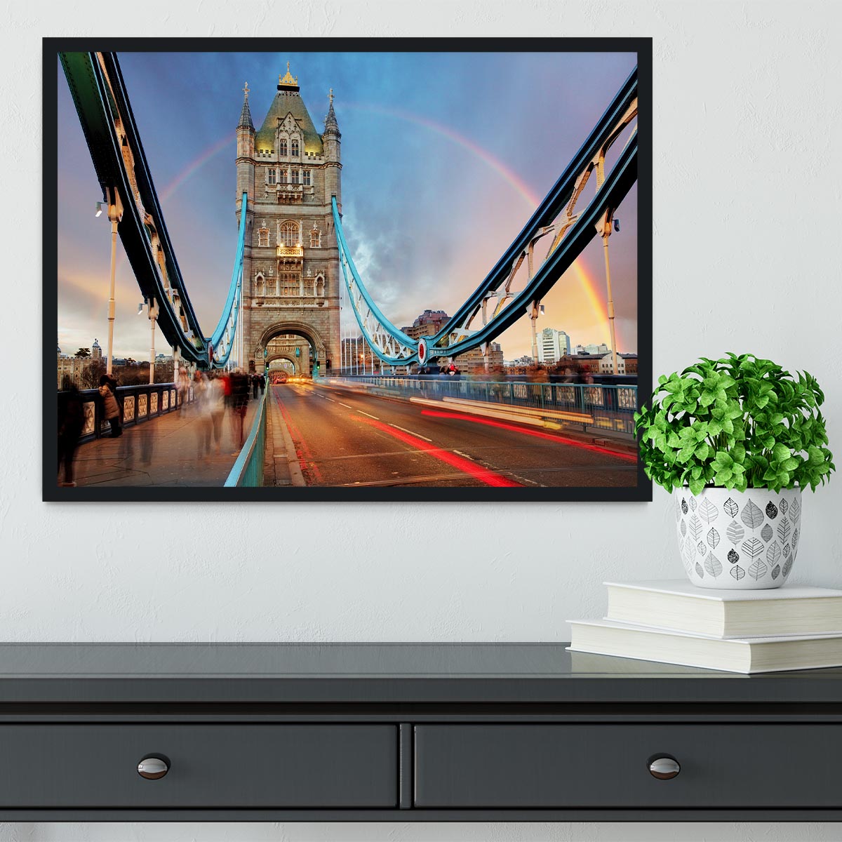 slow shutter speed Tower Bridge Framed Print - Canvas Art Rocks - 2