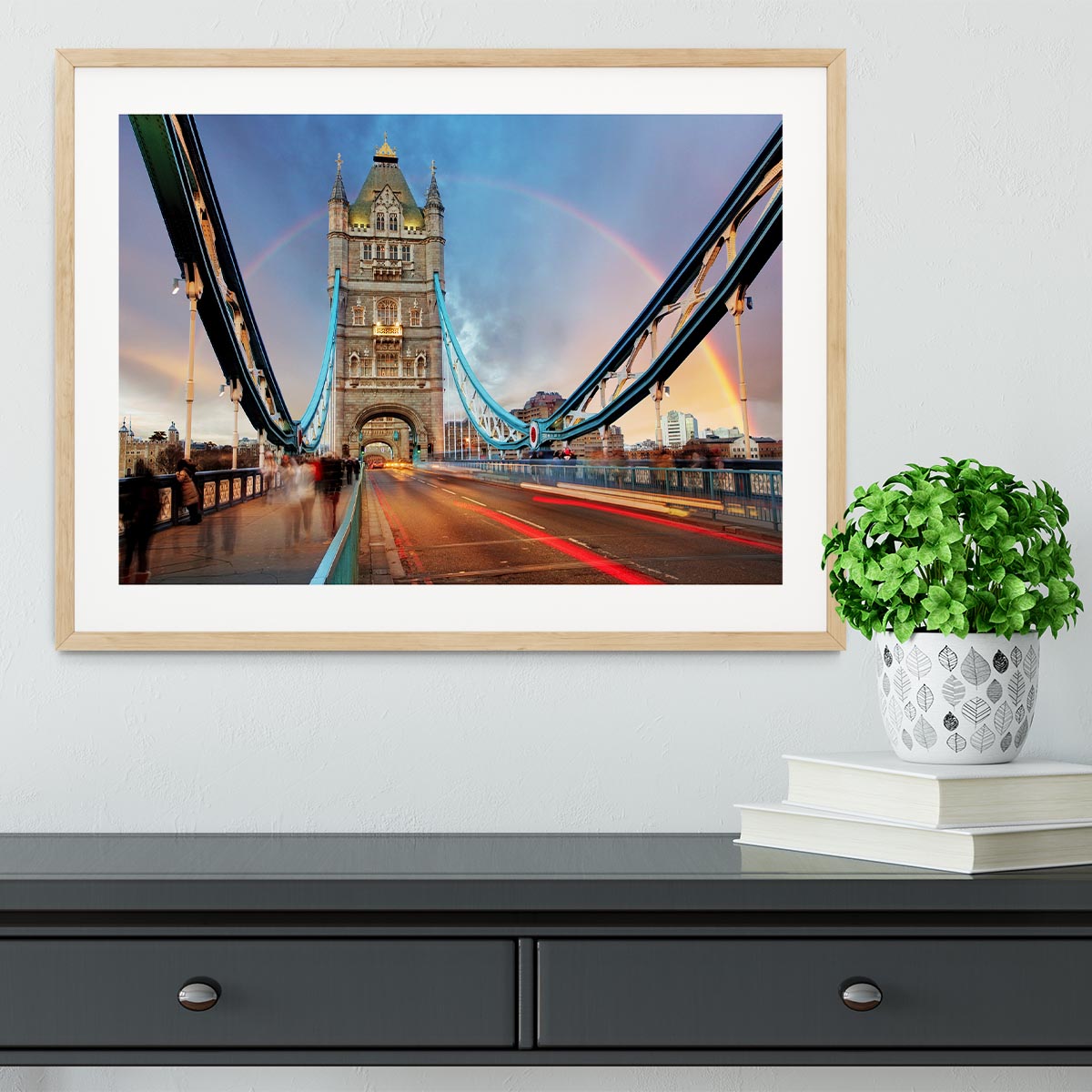 slow shutter speed Tower Bridge Framed Print - Canvas Art Rocks - 3