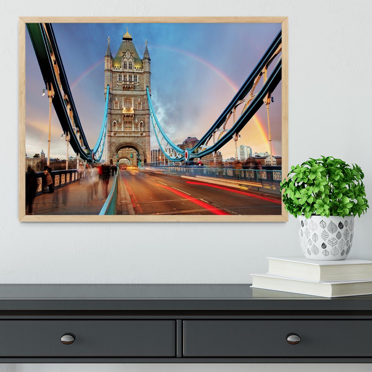 slow shutter speed Tower Bridge Framed Print - Canvas Art Rocks - 4