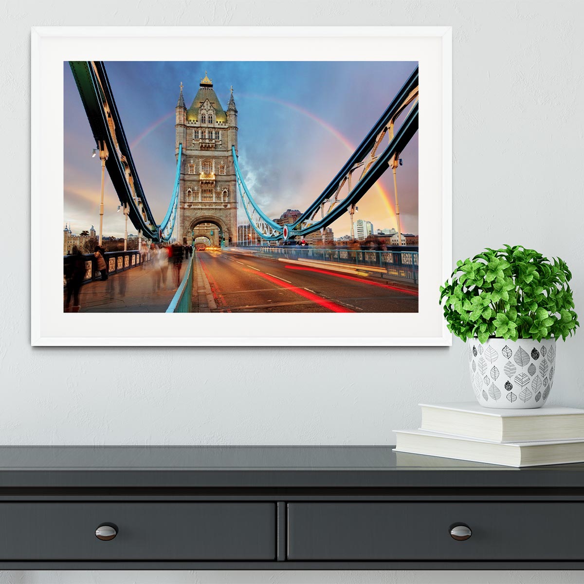 slow shutter speed Tower Bridge Framed Print - Canvas Art Rocks - 5