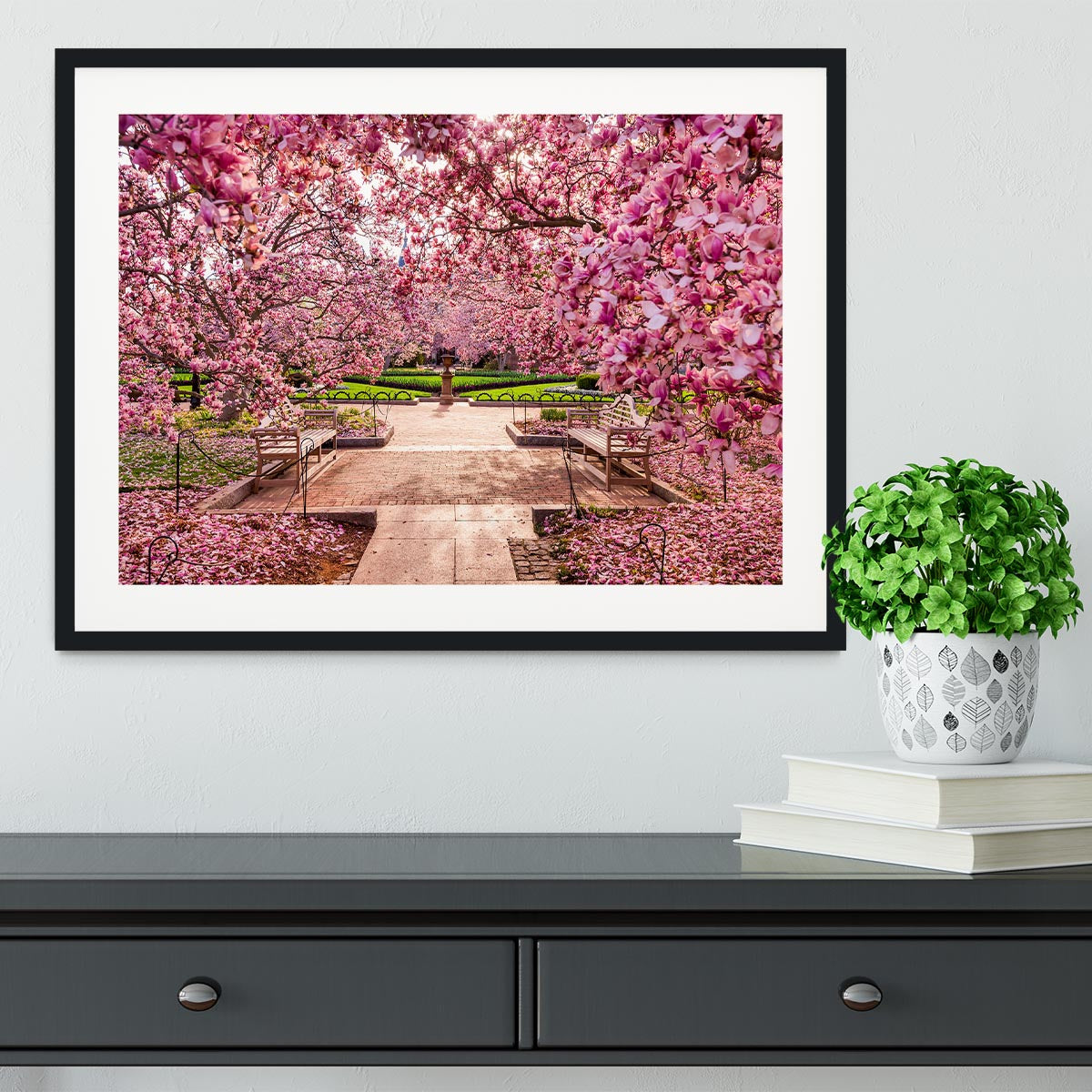spring foliage near the National Mall Framed Print - Canvas Art Rocks - 1